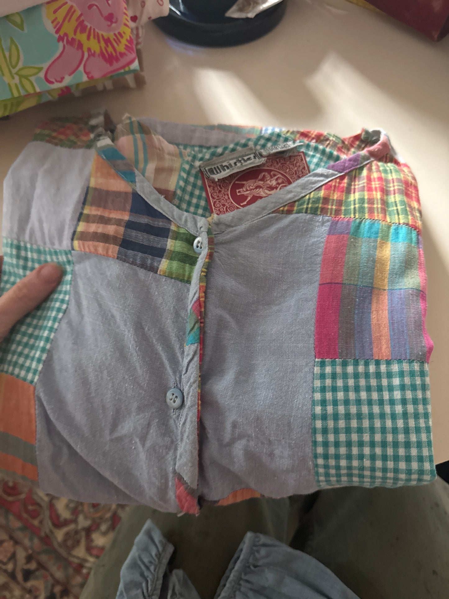 1970s Whistles All Over Patched Maxi Dress 100% Cotton