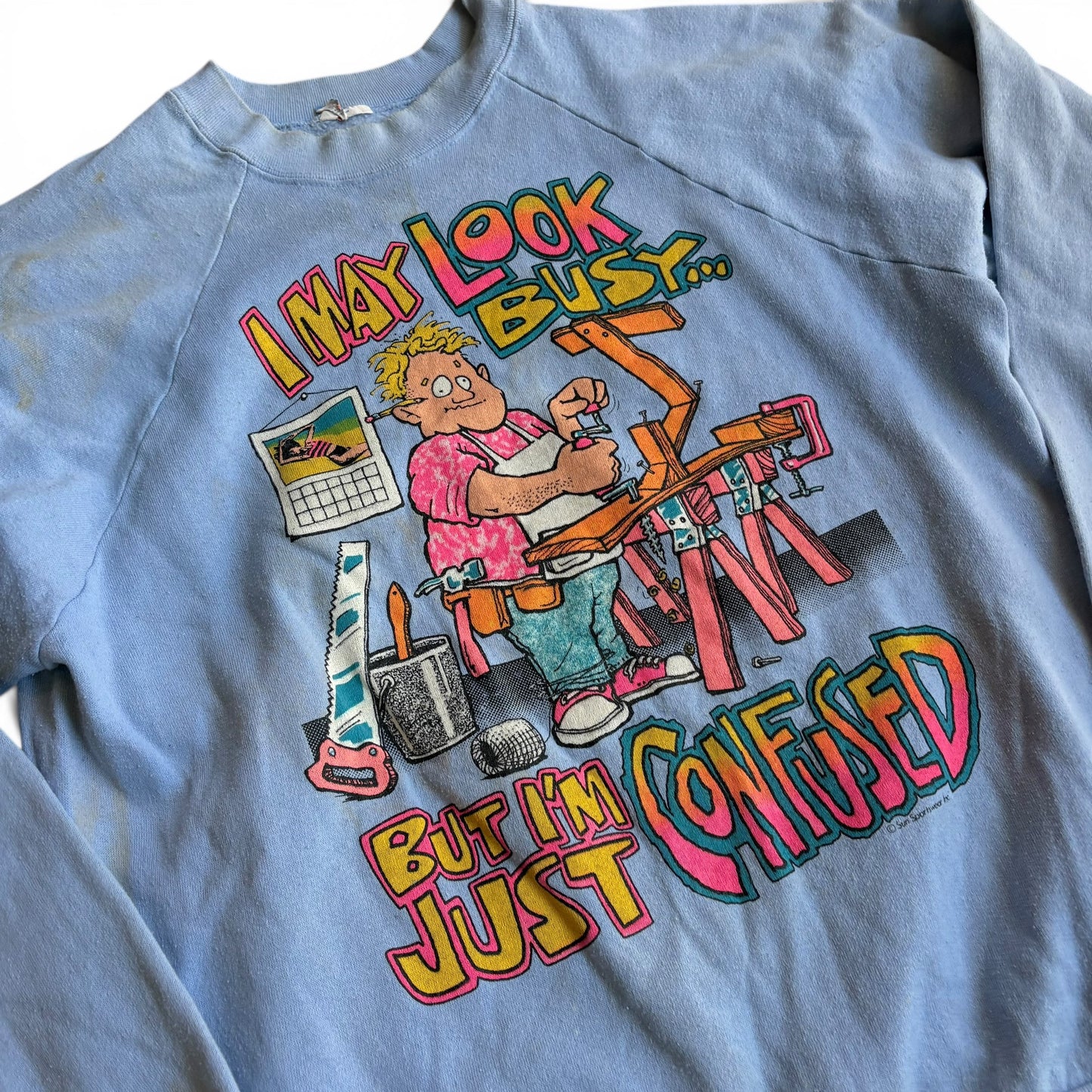 1980s I May Look Busy Crewneck