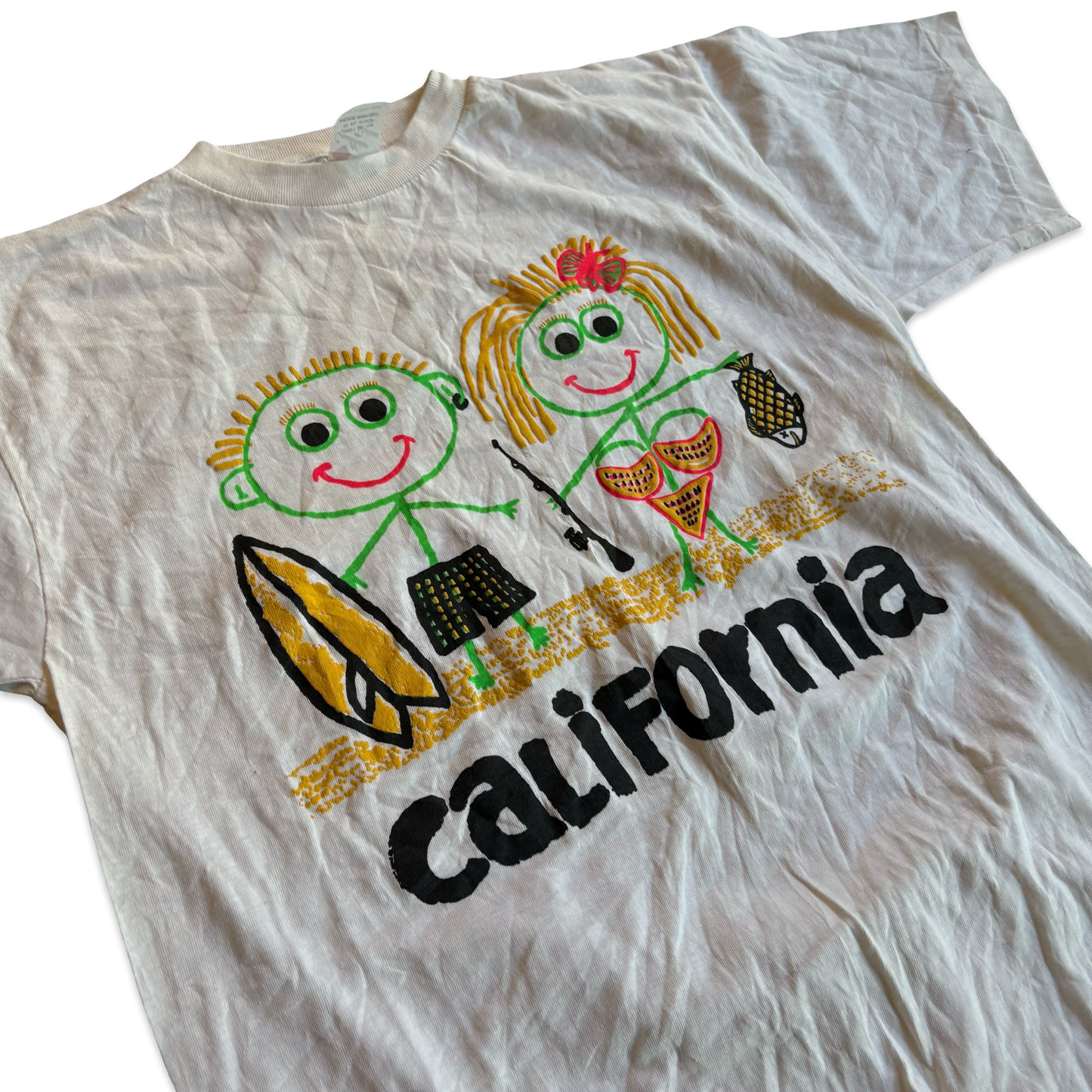 1980s California Surfer and Girl Graphic Tshirt