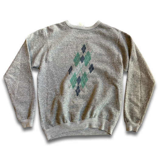 1980s Plaid Print Crewneck