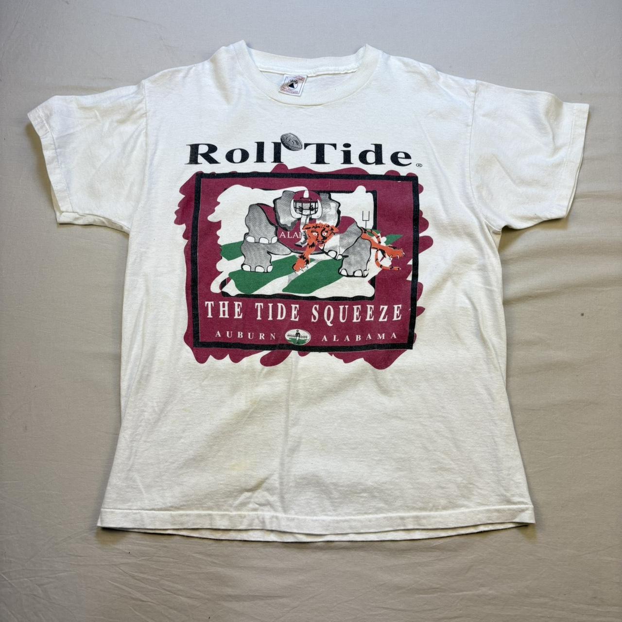 1990s Alabama Roll Tide The Tide Squeeze Auburn Tigers Tee