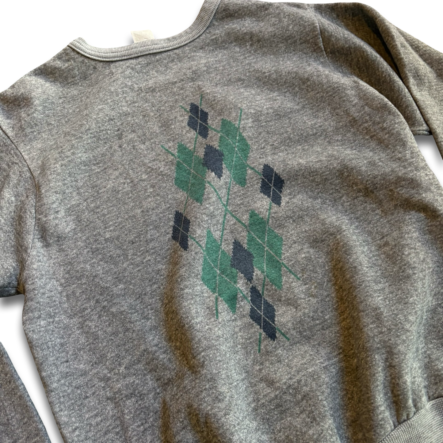 1980s Plaid Print Crewneck