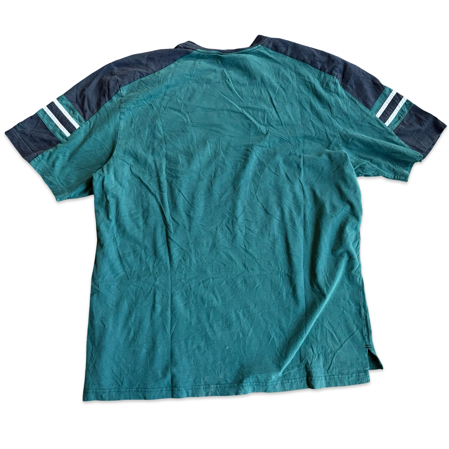 2000s Eagles Reebok Tshirt With Striped Sleeve