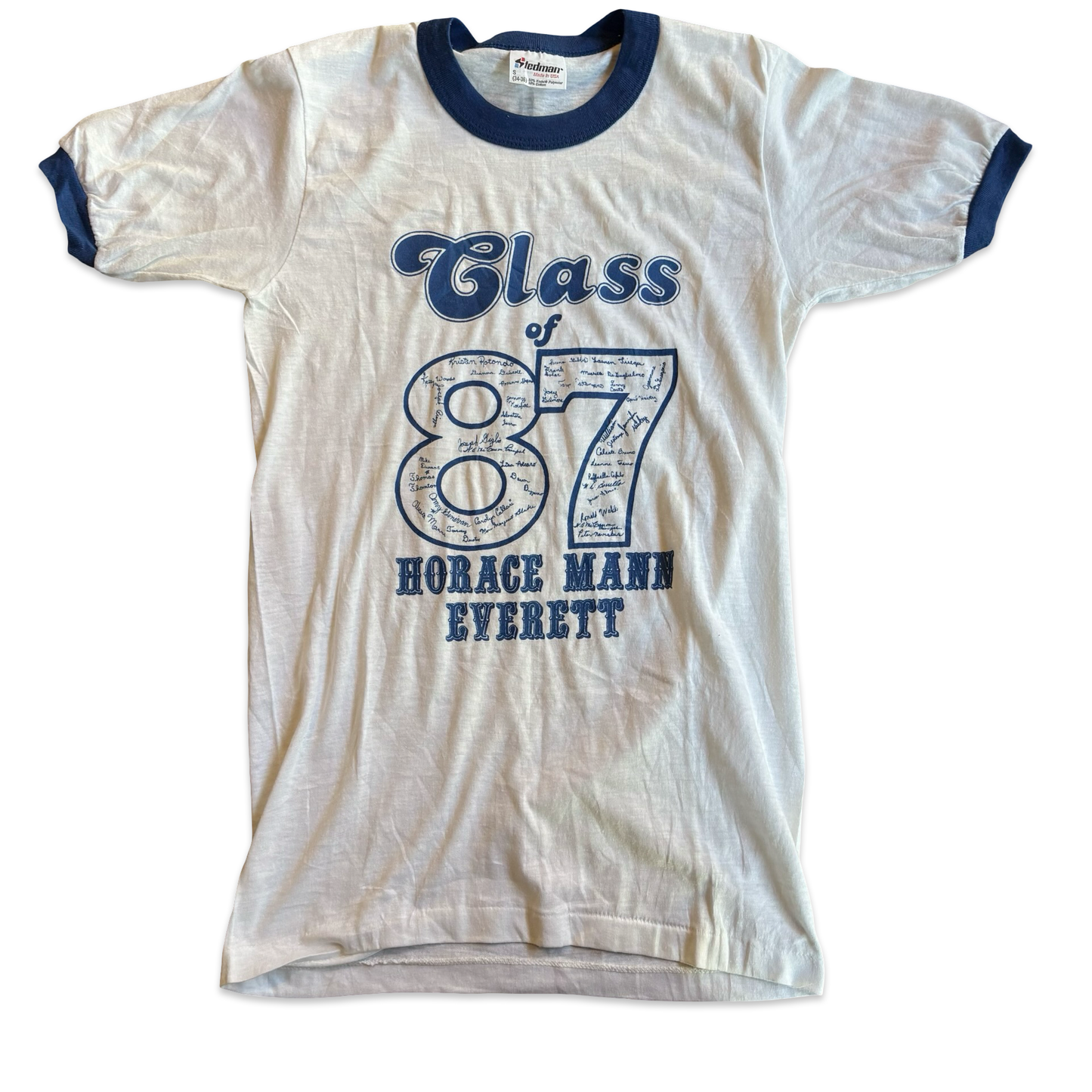 1980s Class Of 87 Graphic Ringer Tshirt
