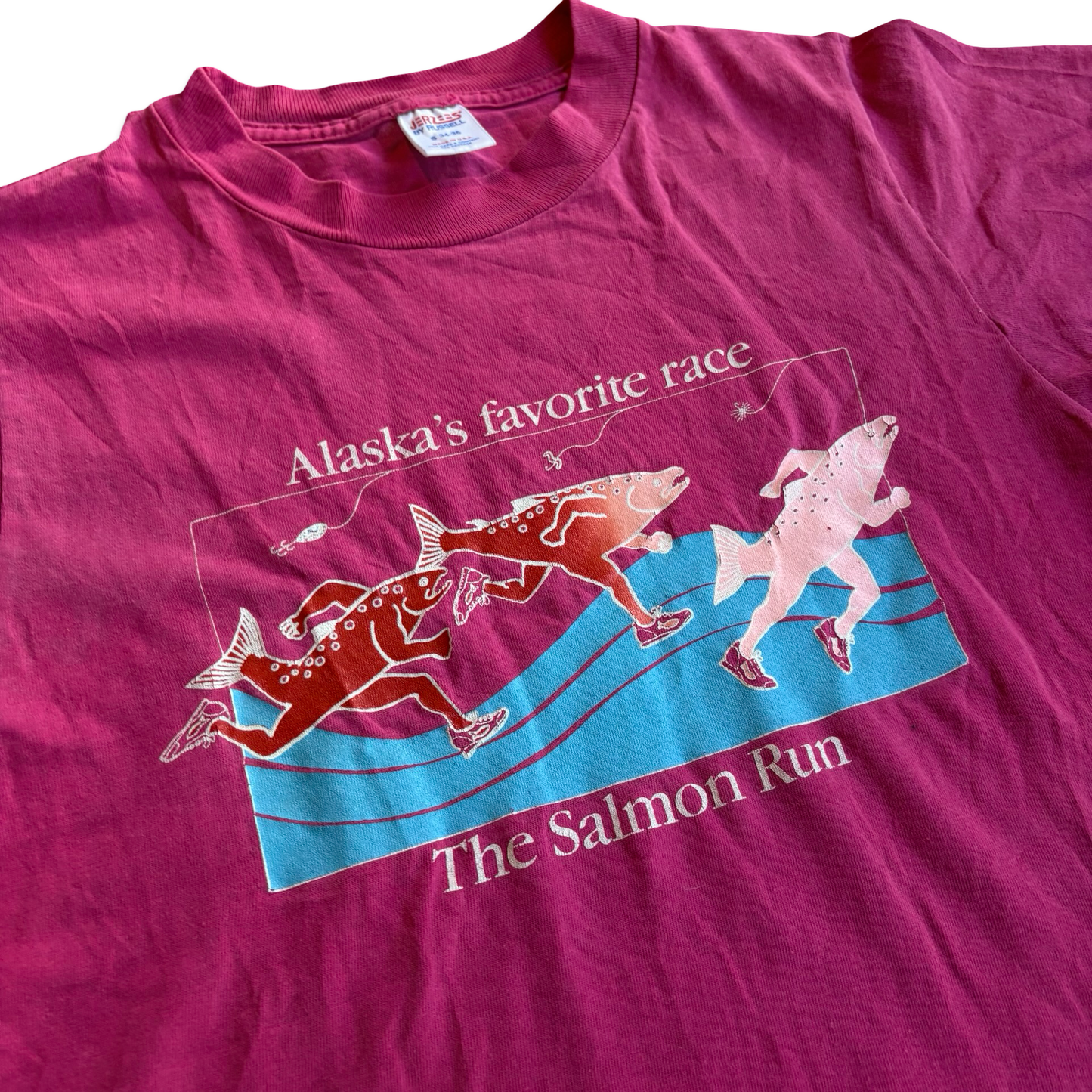 1990s Alaska’s Favorite Race The Salmon Run Graphic Tshirt