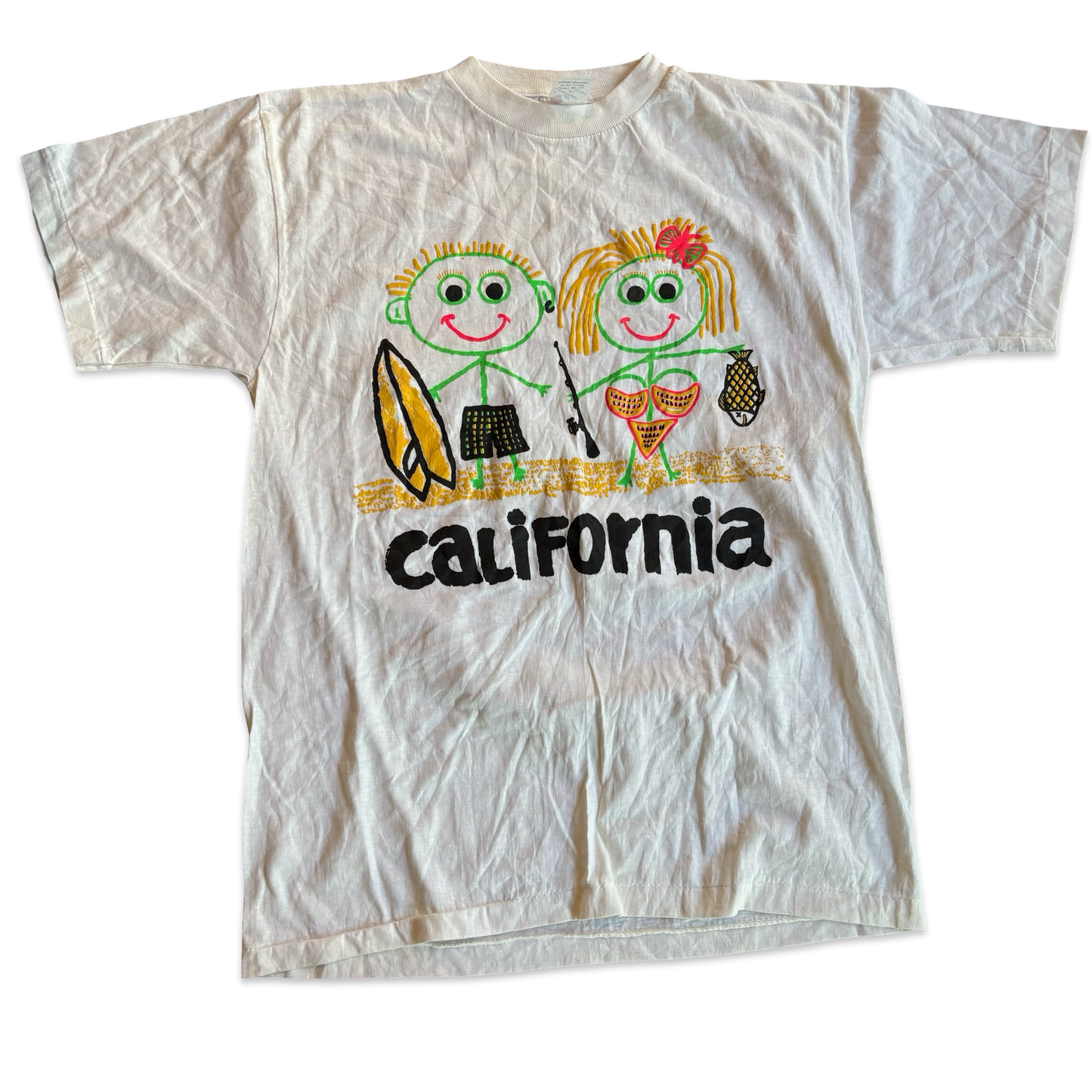 1980s California Surfer and Girl Graphic Tshirt
