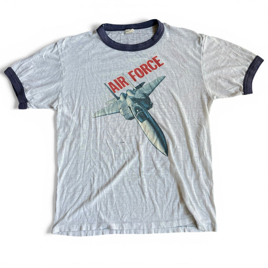 1980s Paper Thin Air Force Ringer Tee