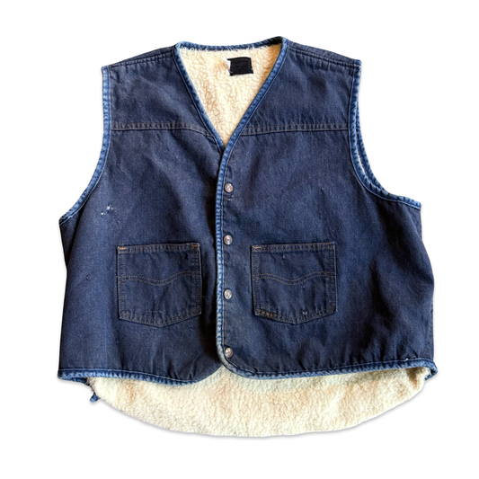 1970s Roebucks Sherpa Lined Jean Vest