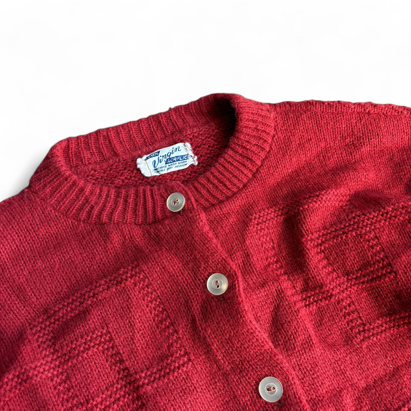 1970s Virgin Acrylic Cropped Cardigan