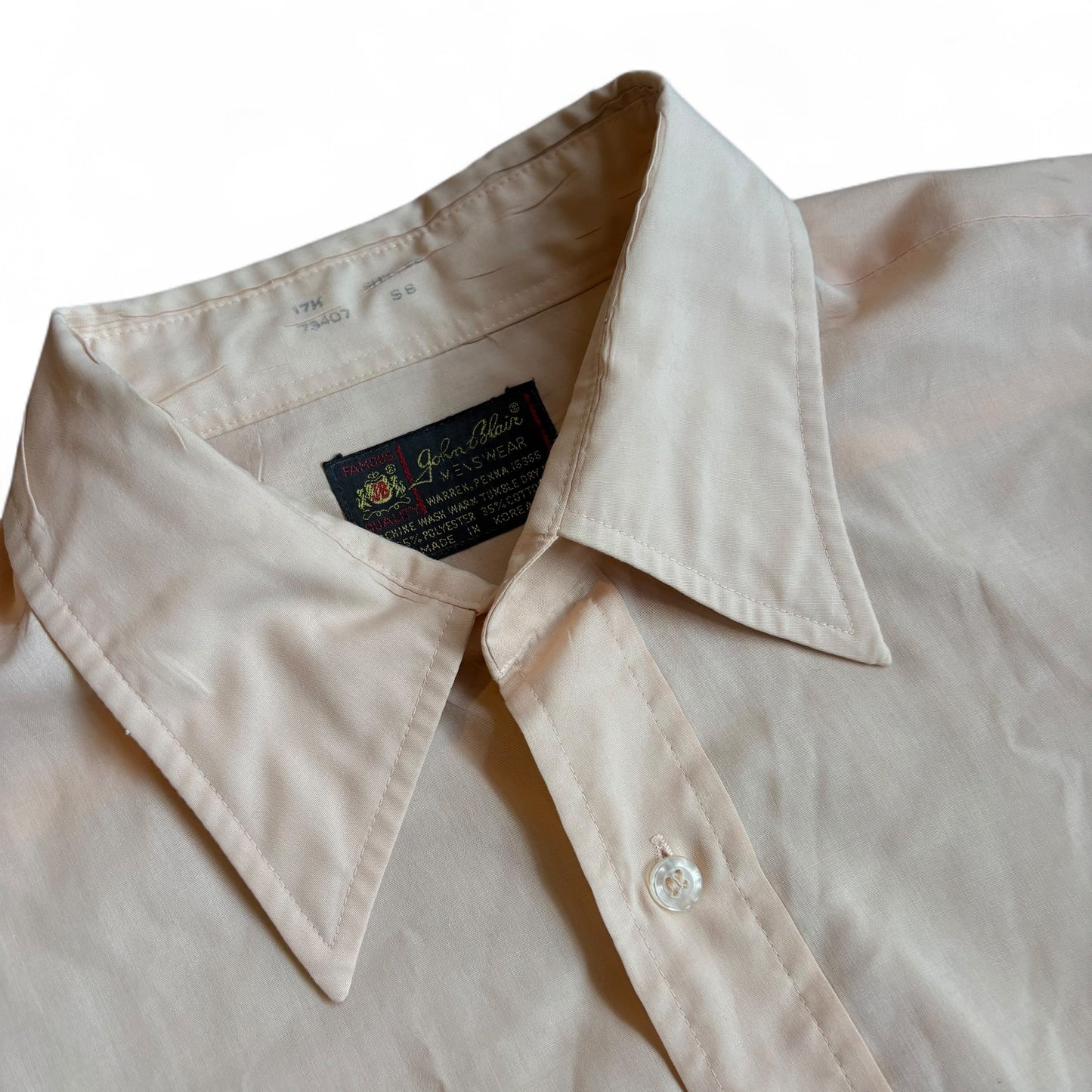 1970s Salmon Pink John Blair Button Up