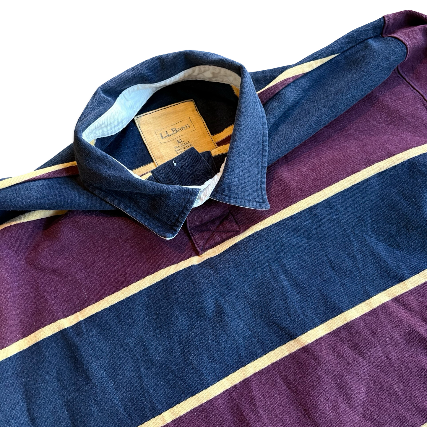 Modern L.L. Bean Rugby Shirt Navy, Maroon, Yellow