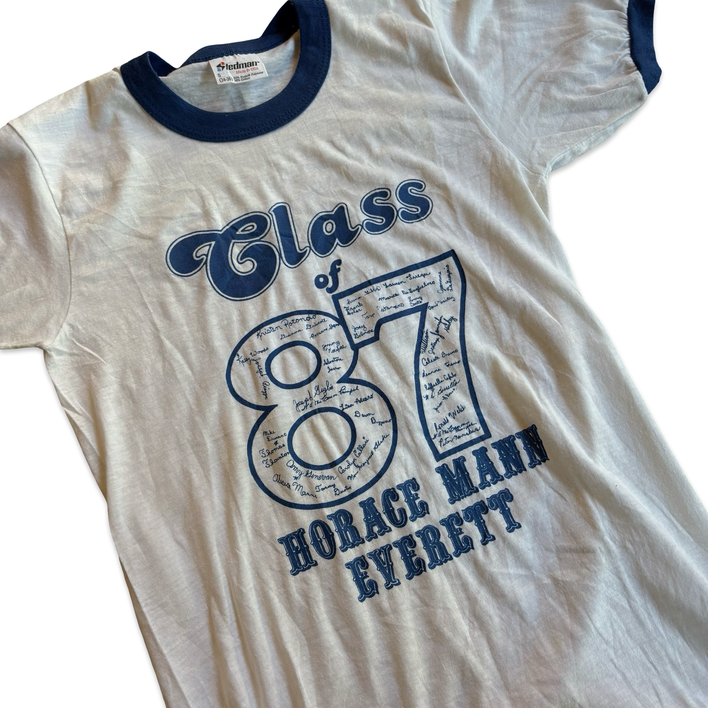 1980s Class Of 87 Graphic Ringer Tshirt