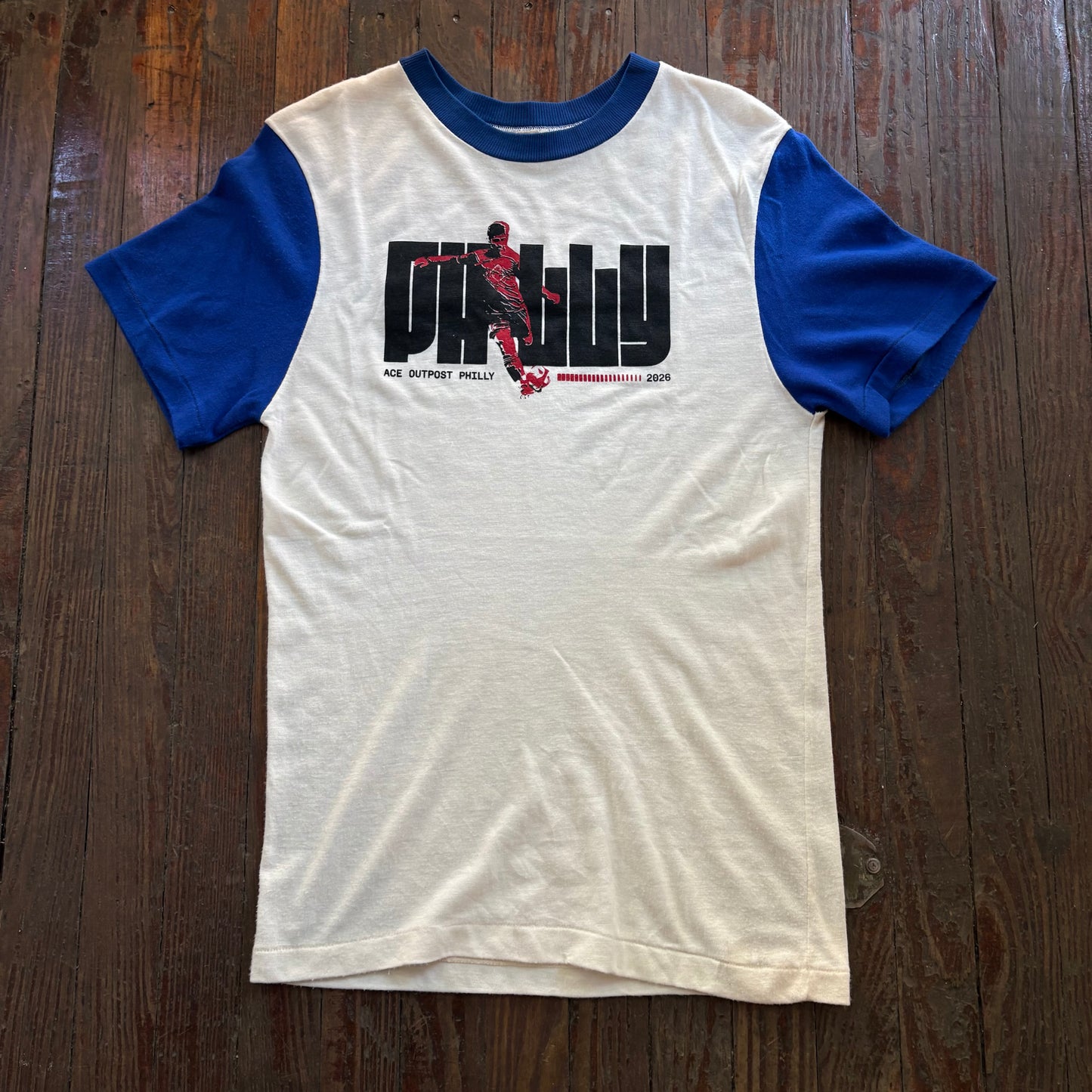 White/Blue Ace Soccer Tee