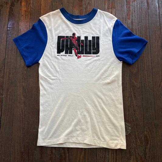 White/Blue Ace Soccer Tee