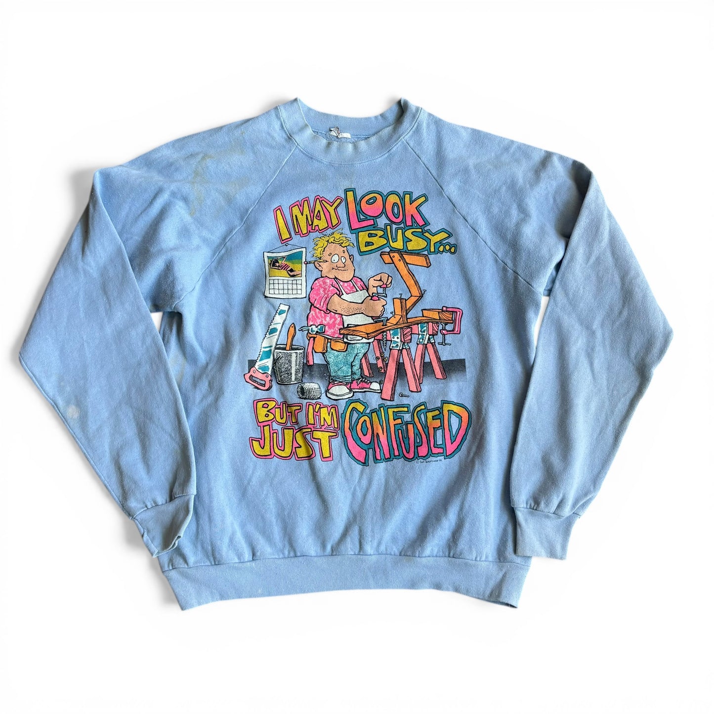 1980s I May Look Busy Crewneck