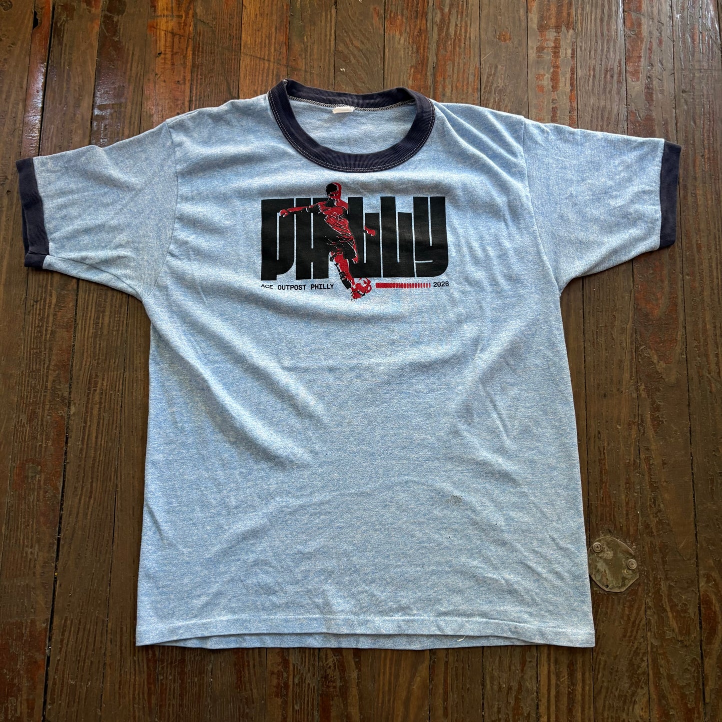Blue Ace Soccer Ringer Tee