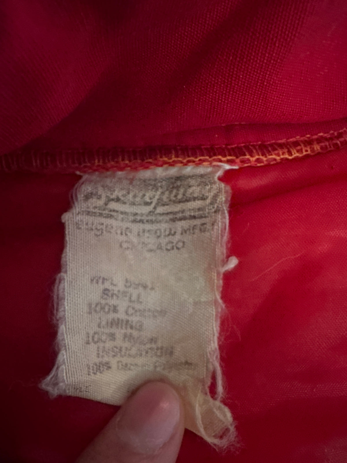 1980s Unbranded Red Quilt Linings and Outer Jacket