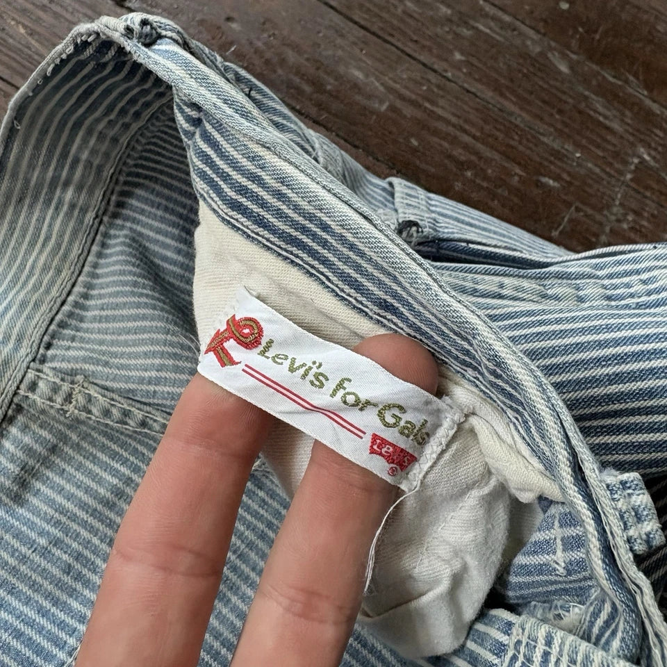 1970's Women's Distressed Orange Tab Big E Levi’s Flared Jeans